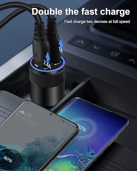 Car Charger, [2Pack/3.4a] Fast Charge Dual Port USB Cargador Carro Lighter Adapter for iPhone 15 14 13 12 11 Pro Max X XR XS 8 Plus 6s, iPad, Samsung Galaxy S23 S22 S21 S10 Plus S7 j7 S10e S9 Note 8