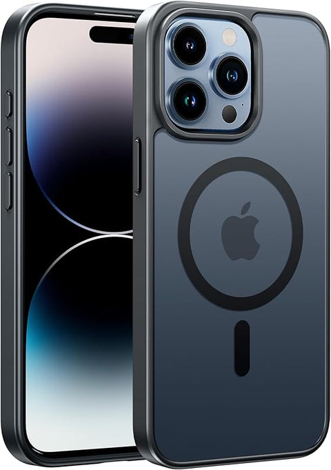 FNTCASE COVER for iPhone 11 12 13 14 15 16 & 17 Phone, Pro and Pro Max | Magnetic Frosted Translucent Slim Shockproof Cell Phone Cover | Military Grade Protection Drop Proof Tough Protective Cases