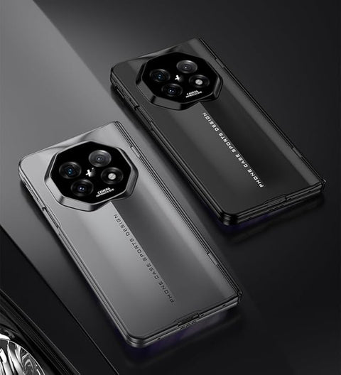 Compatible with Oppo Find N5 Screen Protector Shockproof Case,Built in Magnetic h Cover Hard Full-Body Protective Phone Cover for Find N5 2025(Lens Protector) (Black)