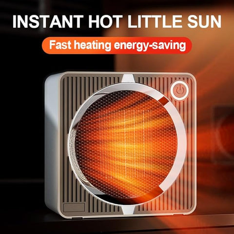 Small Space Heater, Low Watt Portable Electric Heaters for Indoor Use On Desk, PTC Ceramic Saving Mini Desk Heater, Overheating & Tip-Over Protection Personal Heater for Desktop Office Home Gift White