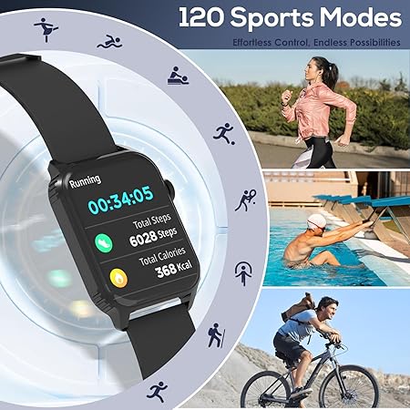 Smart Watches for Women Men, 1.83 inches HD Smartwatch with 90 Sports Modes, Heart Rate/Sleep Monitor, IP67 Waterproof, Bluetooth Call & Music Control