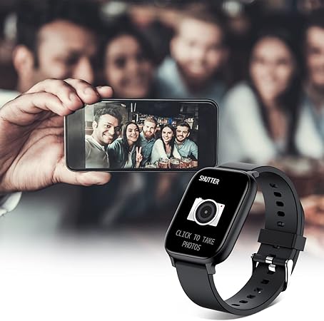 Smart Watch for Men Women Compatible with iPhone Samsung Android Phone 1.83 inch Full Touch Screen IP68 Waterproof Bluetooh Fitness Tracker Heart Rate/Sleep Monitor, Black