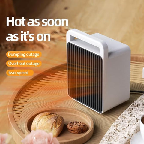 Portable Space Heater Small Space Heaters for Indoor Use,Mini Heater for Office Desk 900W Safe and Quiet Ceramic,Small Heater Fan with Overheat Protection Room Heater with Dumping Shutdown