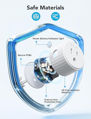 Smart Plug, WiFi Outlet Compatible with Alexa and Google Assistant, Mini Smart Home Plugs with Timer Fuction & Group Controller, No Hub Required, ETL & FCC Certified, 2.4G WiFi Only (1 Pack)
