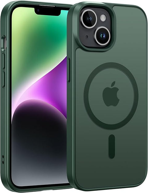 FNTCASE COVER for iPhone 11 12 13 14 15 16 & 17 Phone, Pro and Pro Max | Magnetic Frosted Translucent Slim Shockproof Cell Phone Cover | Military Grade Protection Drop Proof Tough Protective Cases