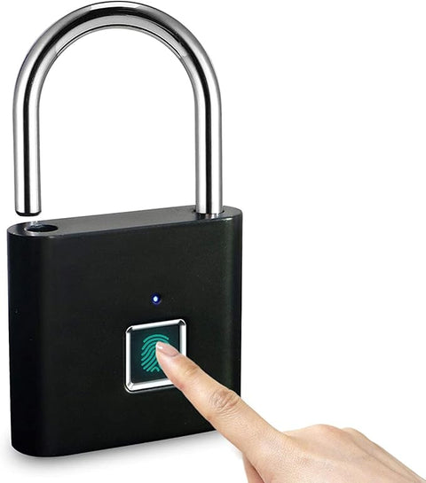 Fingerprint Padlock, Locker Lock, Smart Pad Lock Waterproof Small Portable Padlock with USB Charging for Locker,Luggage, Gym, Suitcas