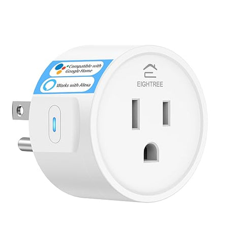 Smart Plug 2025 Upgrade to 15A, Bluetooth & Wi-Fi Outlet Plug Dual Connection, Voice Control, Remote Control Outlet Timer Indoor, Smart Plugs That Work with Alexa & Google, 2.4GHz Wi-Fi Only