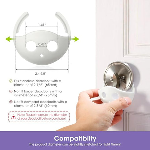 Child Proof Deadbolt Lock, 2 Pack Door Safety Deadbolt Lock for Kids, Universal Size Deadbolt Child Safety Lock Cover Fits Most Deadbolt
