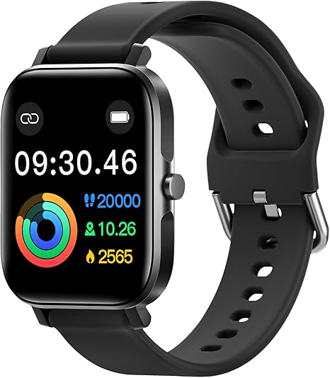 ANCwear Smart Watch for Men Women, Step Counter Watch with Heart/Sleep Tracking, 1.83" Display Fitness Tracker with 120+ Sports Modes, Compatible with Android iOS (Black)