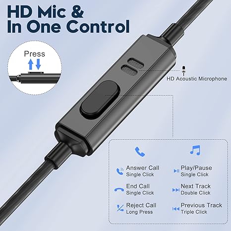 Wired Handsfree with in Ear Handsfree with Heavy Bass &Noise Isolation, High Sound Quality in-Ear Handsfree Compatible with Samsung, Tablet, Laptop,MP3, Android Phones and All 3.5mm Jack