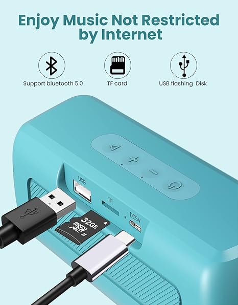 Bluetooth Speaker,Wireless Portable Speakers with TWS, 16H Playtime,Loud Clear Sound for Home,Travel and Outdoor,Handfree Calls Compatible with for iPhone