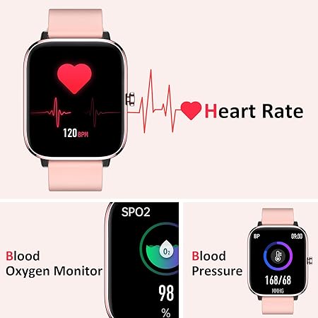 Smartwatch for Women - Call, Fitness Tracker, Heart Rate & Sleep Monitor, 1.69" Touch Screen, Waterproof - For Android & iPhone, Pink