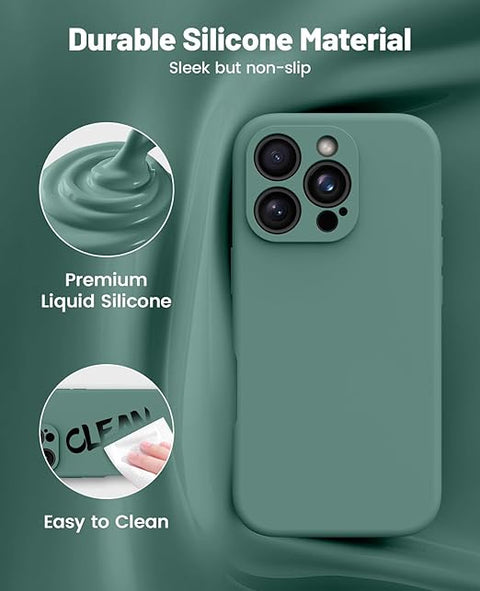 iPhone 16 Pro Max Case, Compatible with MagSafe, Shockproof Magnetic Silicone Case for iPhone 16 Pro Max,[Military Grade Protection] [2 Pack Screen Protectors], Pine Green