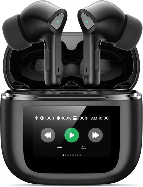 Wireless Earbuds Bluetooth 5.3 Headphones 50H Playtime Deep Bass Stereo Ear Buds with Mic IPX7 Waterproof Comfort Lightweight in Ear Earphones for Pad Android/iOS Phones Gifts for Women Men