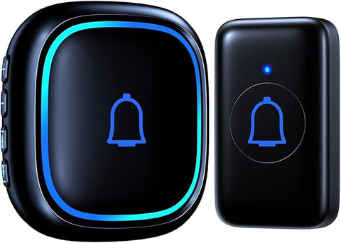 IP66 Doorbell Wireless Classroom Doorbell Waterproof & Dustproof Loud 115dB with 56 Chimes Door Bell Ringer 1000ft Range Battery Doorbells 7 Levels Volume Mute Mode for Bedroom Home Kids Room Office
