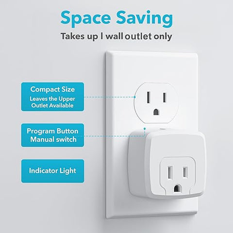 Remote Control Outlet with 100FT RF Signal, Wireless On Off Switch Plug for Household Appliances, Battery Included, 15A/1875W(1 Outlet + 1Remote)