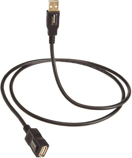 USB-A 2.0 Extension Cable, Male to Female, 480Mbps Transfer Speed, 9.8 Foot, Black