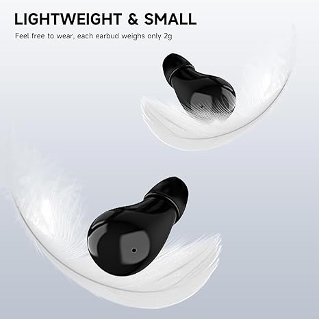 Invisible Sleep Earbuds, Smallest Sleep Headphones for Side Sleepers Low Profile Micro Tiny Discreet Hidden Earbuds for Work, Wireless Mini IPX5 Waterproof for Small Ear Canals, DeepBlack