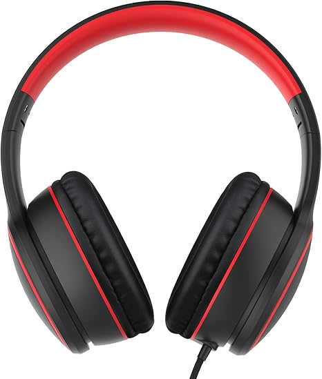 R10 Kids Microphone Over-Ear with Microphone, Lightweight Folding Stereo Bass Headset with 1.5M No-Tangle Cord, Portable Wired Microphone for Smartphone Tablet Computer MP3 / 4 (Black)