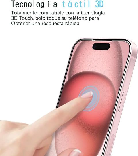 2 Pack Screen Protector for iPhone 15/ iPhone 15 Pro Tempered Glass Film 6.1-inch, 9H Hardness, Anti Scratch, Bubble Free, Easy to Install, Case Friendly