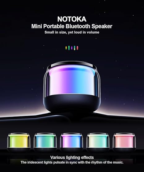 Mini Portable Bluetooth Speakers Wireless,TWS Pairing Small Bluetooth Speaker，with Lights and Lanyard,Gifts for Women/Girls, Boys and Kids for Christmas
