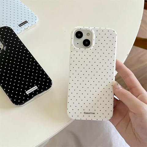 Compatible with iPhone 13/iPhone 14 Case with Cute Fashion Polka Dot Aesthetics Design Simple Case for Soft TPU Slim Protection Case for iPhone 13/14-White