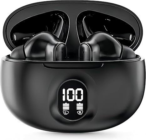 Wireless Earbuds, Bluetooth Headphones 30H Playtime Ear Buds with LED Power Display, IPX7 Waterproof Bluetooth 5.3 Earphones in-Ear Earbuds USB C Charging for Smart Phone
