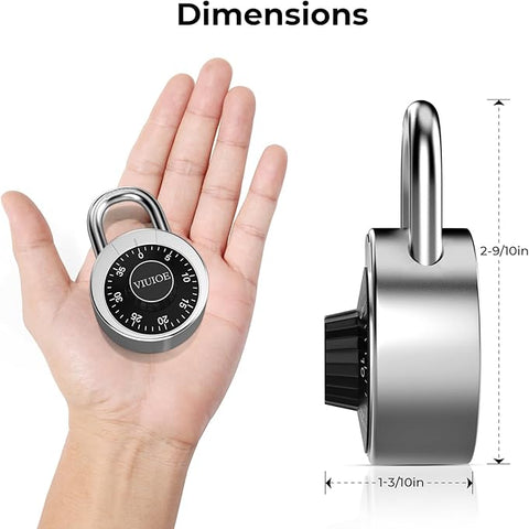 Dial Combination Lock - Padlock for Gym and School - 1 Pack, Black