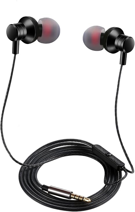 Wired Handsfree with Handsfree Stereo Bass Noise Isolation in-Ear Headset Compatible with All Smartphones Tablets iPod IPad MP3 Player That with 3.5 mm Interface(Black)