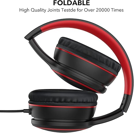 R10 Kids Microphone Over-Ear with Microphone, Lightweight Folding Stereo Bass Headset with 1.5M No-Tangle Cord, Portable Wired Microphone for Smartphone Tablet Computer MP3 / 4 (Black)