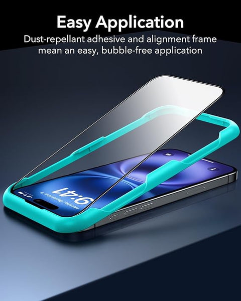 3 Pack for iPhone 16 / iPhone 15 Screen Protector, [9H Hardness] [Military Grade Shatterproof] Full Coverage Tempered Glass Film with Easy Installation Tool, HD Clear, Scratch Resistant