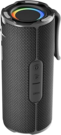 Bluetooth Speaker with IPX5 Waterproof 2 Portable, Long Playtime, Wireless Stereo Pairing, 12W Stereo Sound, BT 5.3, Bassup, Electronics for Home, Shower, Outdoors, Travel(Black)