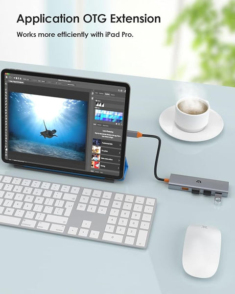 4-in-1 USB C Multifunctional Hub Docking Station Compatible for Laptops and iPad Pro, with 4 USB 3.1 Ports,High-Speed Transmission, and Twice The Speed of USB 3.0