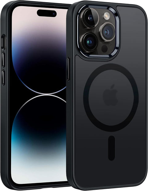 FNTCASE COVER for iPhone 11 12 13 14 15 16 & 17 Phone, Pro and Pro Max | Magnetic Frosted Translucent Slim Shockproof Cell Phone Cover | Military Grade Protection Drop Proof Tough Protective Cases