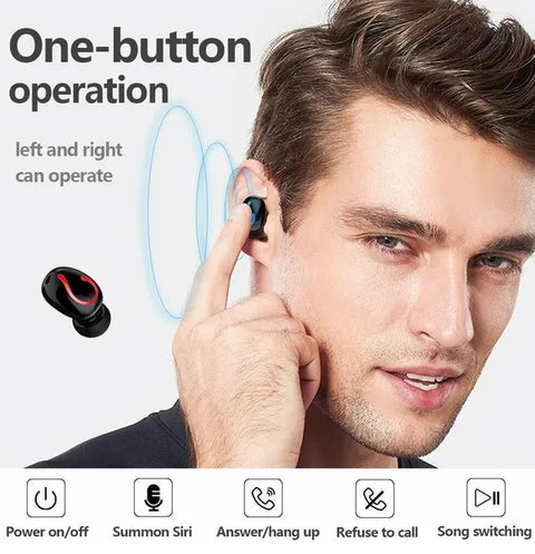 Bluetooth 5.1 TWS Wireless Earbuds – Mini In-Ear Headphones, Stereo Sound, IPX7 Waterproof, 8+ Hour Battery Life