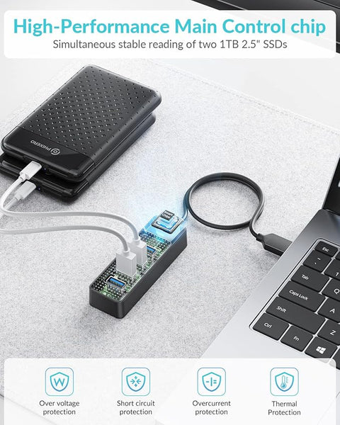USB 3.2 Gen1 Hub(Compact Version), USB A 4-Port Splitter for Laptop, Desktop PC and More 5Y Warranty(1.6ft)