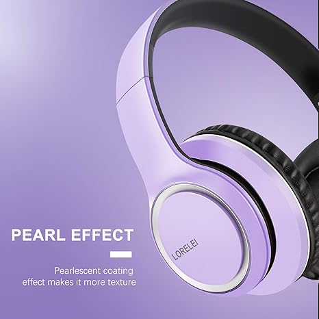 Over-Ear Wired with Microphone with 1.45m-Tangle-Free Nylon Line&3.5mm Plug,Lightweight Foldable & Portable Microphone for Smartphone,Tablet,Computer,Mp3/4(Dark Purple)