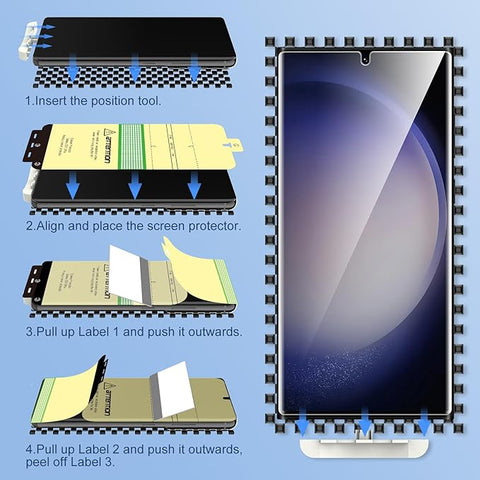 3 Pack for Samsung Galaxy S23 ultra Screen Protector [Not Glass] [Support Fingerprint Unlock] Touch Sensitive, Anti-Scratch 3D Curved Max Coverage Screen Protector for Samsung Galaxy S23 Ultra
