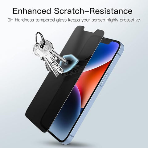 Privacy Screen Protector for iPhone 16e 2025, iPhone 14 6.1-Inch, Anti Spy Tempered Glass Film, 2-Pack