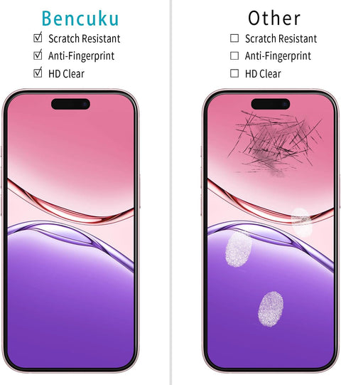 2 Pack Glass for iPhone 16 6.1 Inch Screen Protector with 2 Pack Camera Lens Protector, Anti Scratch, Bubble Free