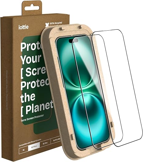 iPhone 16 Pro Max Tempered Glass Screen Protector Military Grade 9H Hardness Shatterproof Scratch Resistant, Edge to Edge Protection Easy Bubble Free Install, 2 Pack