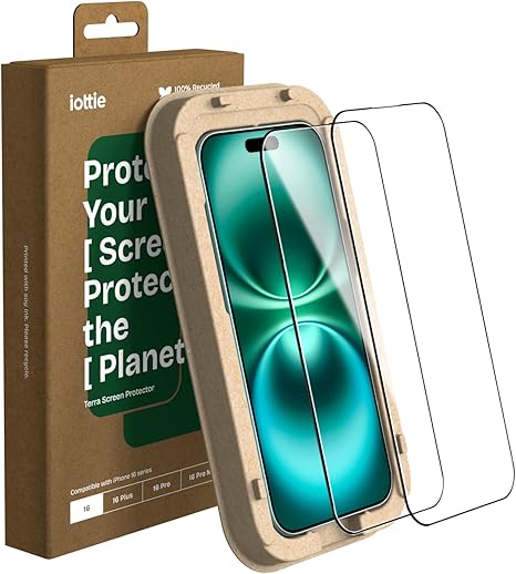 iPhone 16 Pro Max Tempered Glass Screen Protector Military Grade 9H Hardness Shatterproof Scratch Resistant, Edge to Edge Protection Easy Bubble Free Install, 2 Pack