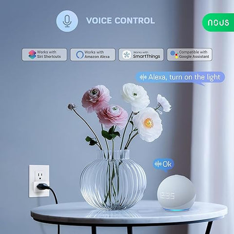 Wi-Fi Smart Plug 15A, Dual-Band 2.4GHz & 5GHz, Energy Monitoring, Compatible with Alexa, Google Home, Tuya Smart App, Remote Control, Timer, Compact Design, Smart Outlet, 1 Pack