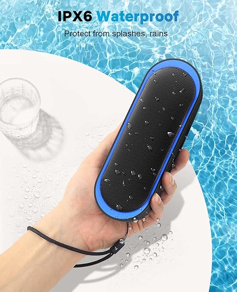 Bluetooth Speakers, Waterproof Portable Speakers with TWS, 24 Playtime, Stereo Sound, Wireless for Home Shower Pool Beach Outdoor
