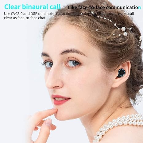 Wireless Earbuds Bluetooth 5.3 Headphones, Long Playing time , Touch Control Noise Reduction Headphones ,IP7 Waterproof Mini Ear Buds Mic In-Ear Headset ,Compatible with IOS , Android Smartphone