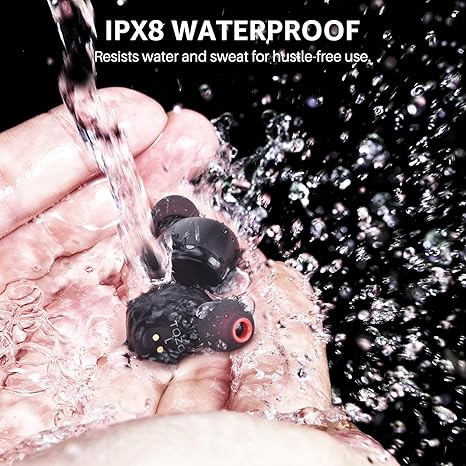 TOZO T6 Wireless Earbuds, Bluetooth 5.3 Ear Buds, Stereo Sound in Ear Headphones, 50 Hours Playtime, Wireless Charging Case, APP Customizable EQs, IPX8 Waterproof Earphones