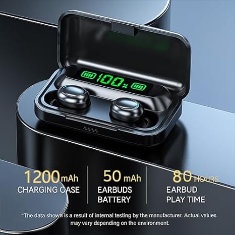 Wireless Earbuds, Bluetooth 5.3 Headphones, Touch Noise Cancelling Earphones for Work/Sports, HiFi Digital LED Display Charging Case, IP7 Waterproof Mini Earbuds