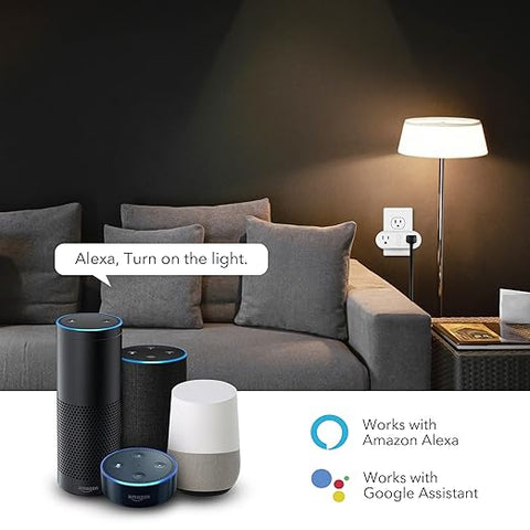 HBN Smart Plug 15A, WiFi&Bluetooth Outlet Extender Dual Socket Plugs Works with Alexa, Google Home Assistant, Remote Control with Timer Function, No Hub Required, ETL Certified, 2.4G WiFi Only