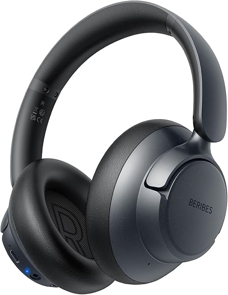 Upgraded Hybrid Active Noise Cancelling with Transparent Modes,70H Playtime Bluetooth Wireless Bluetooth with Mic, Deep Bass,3.5MM Cable,Soft,Fast Charging-Black
