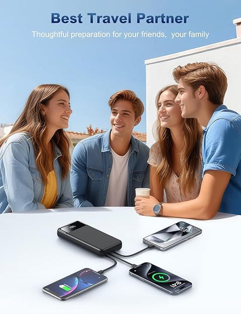 Portable Charger Power Bank 50000mAh Battery Pack, 22.5W Fast Charging PowerBank with Built in Cables,Travel Essential USB-C Portable Phone Charger for iPhone Samsung Pixel Android iPad